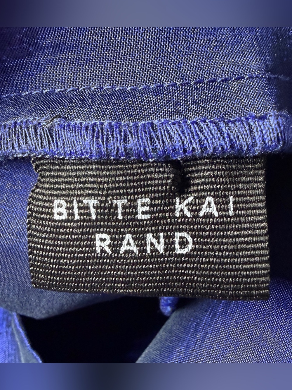 Bitte Kai Rand Pants Cobalt Blue Textured High-Waisted Danish Designer XS Scandi - Picture 7 of 10